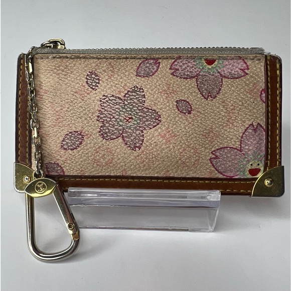 💗LOUIS VUITTON Cherry Blossom Takashi Murakami Monogram Coin Case/Key Ring 🌸🌸 - Picture 1 of 16